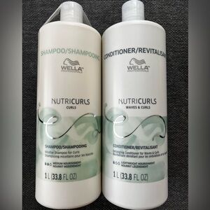 WELLA NUTRICURLS Curls & Waves Shampoo 33.8oz & Detangling Conditioner 33.8oz